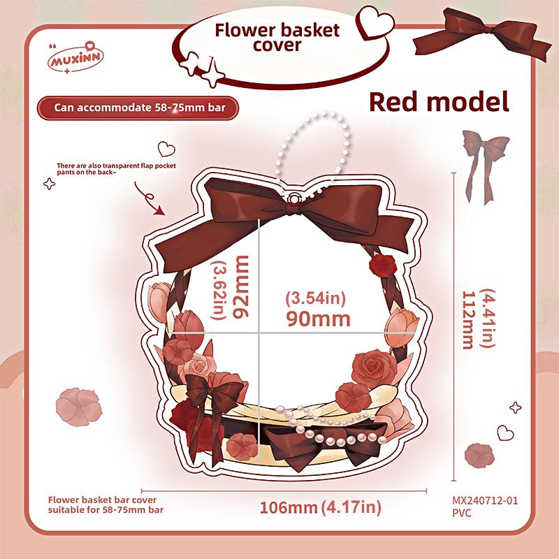 

1 шт. Круглая обложка для значка Милая прозрачная обложка Японская эстетика Держатель для значка Товары Украшение Для 58-75 мм красный