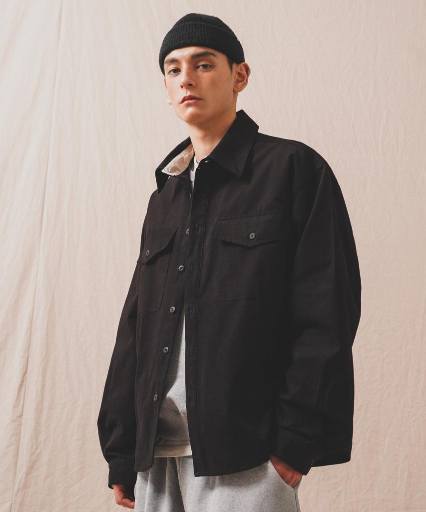 PERSTEP Cotton Two-Pocket Shirt Black Smls4686