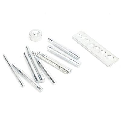 11PCS Manual Steel Tools Rivet Setter Kit Die Punch Snap Set  For Leather Crafts and Repairs