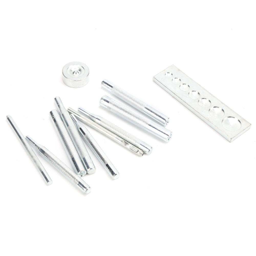 11PCS With Base Rivet Setter Kit Die Punch Snap Set  For Leather Crafts and Repairs