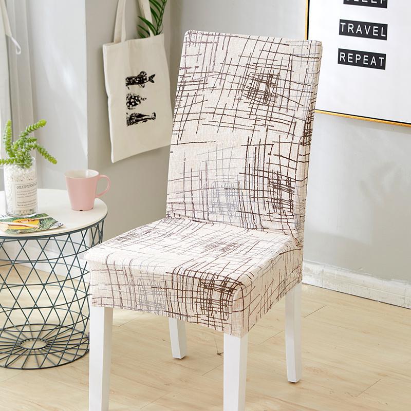 1Pc Elastic Dining Chair Cover Geometric Slipcovers Chair Case Stretch Seat Cover For Wedding El Banquet Living Room