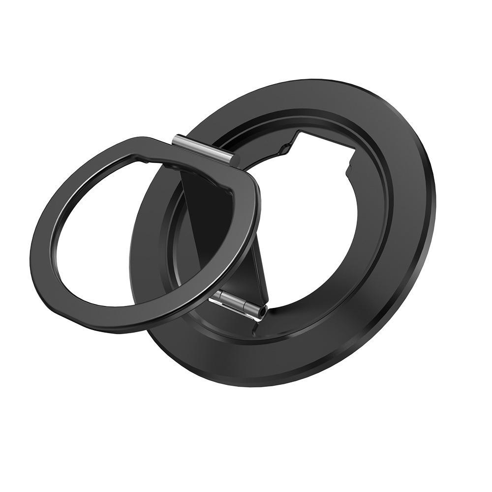 Aluminum Alloy Foldable Phone Ring Holder Stand, Dual-Sided Magnetic Car Mount