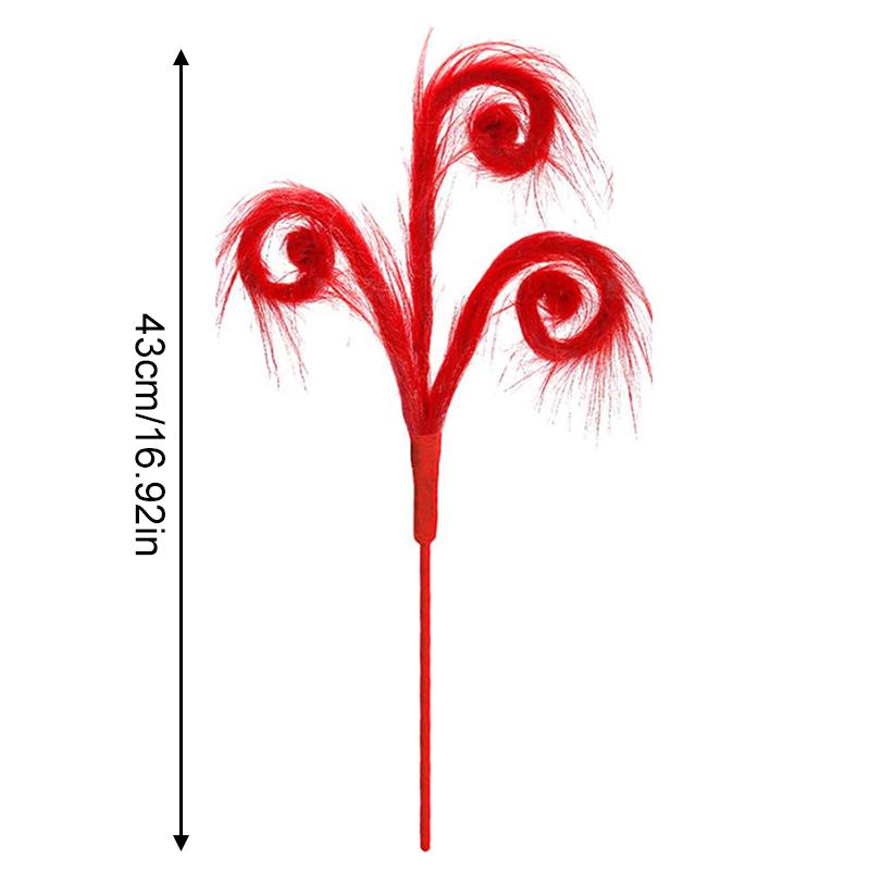 1PC Green Red Furry Christmas Tree Topper Wreath Decor Holiday Home Party Decor Festival Tabletop Decor Craft Supplies