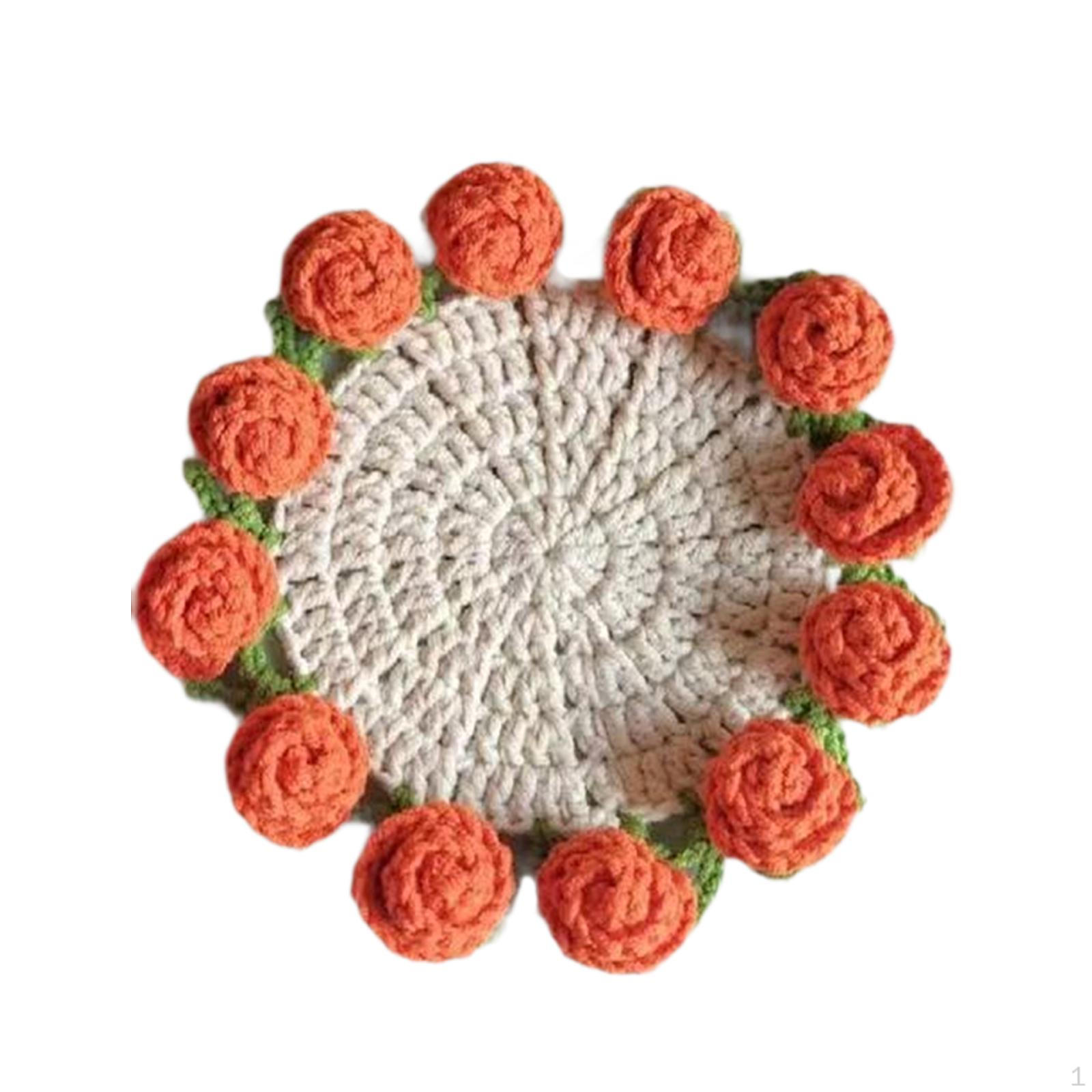 

Подставка под кофейную чашку с цветком, коврик для питья, милый многоразовый держатель для кружки, протектор стола для Orange