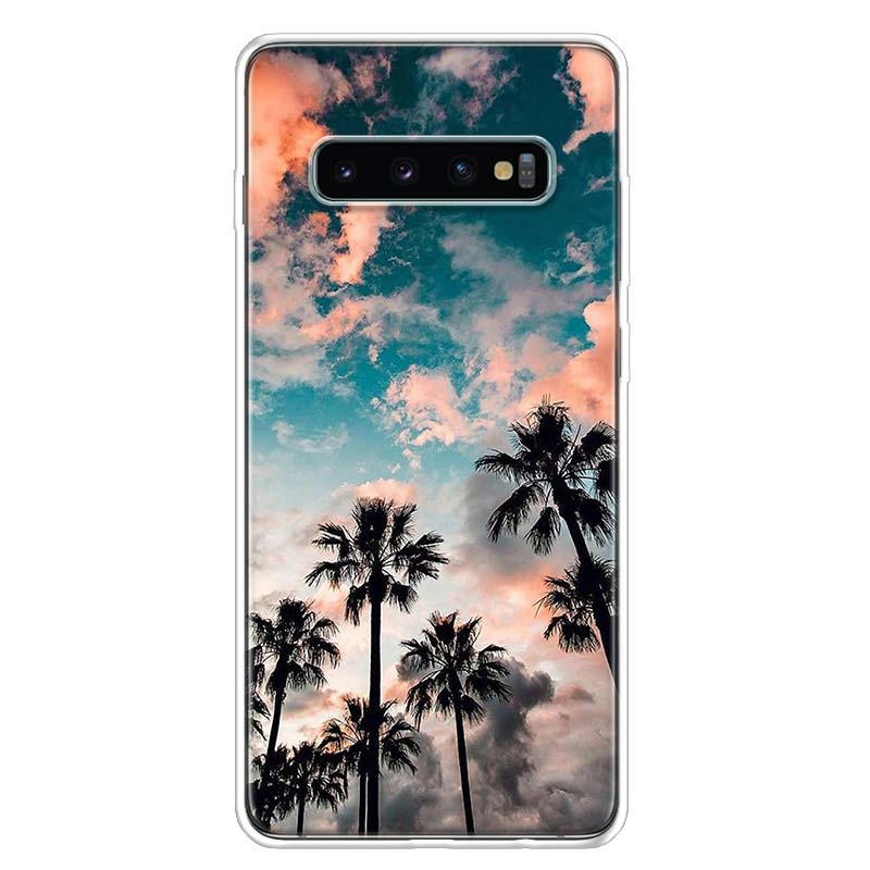 Sea Tropical Palm Trees Beach Phone Case Cover For Samsung Galaxy A12 A22 A32 A52 A72 A02S A51 A50S A31 A20S A10S Note 20 Ultra