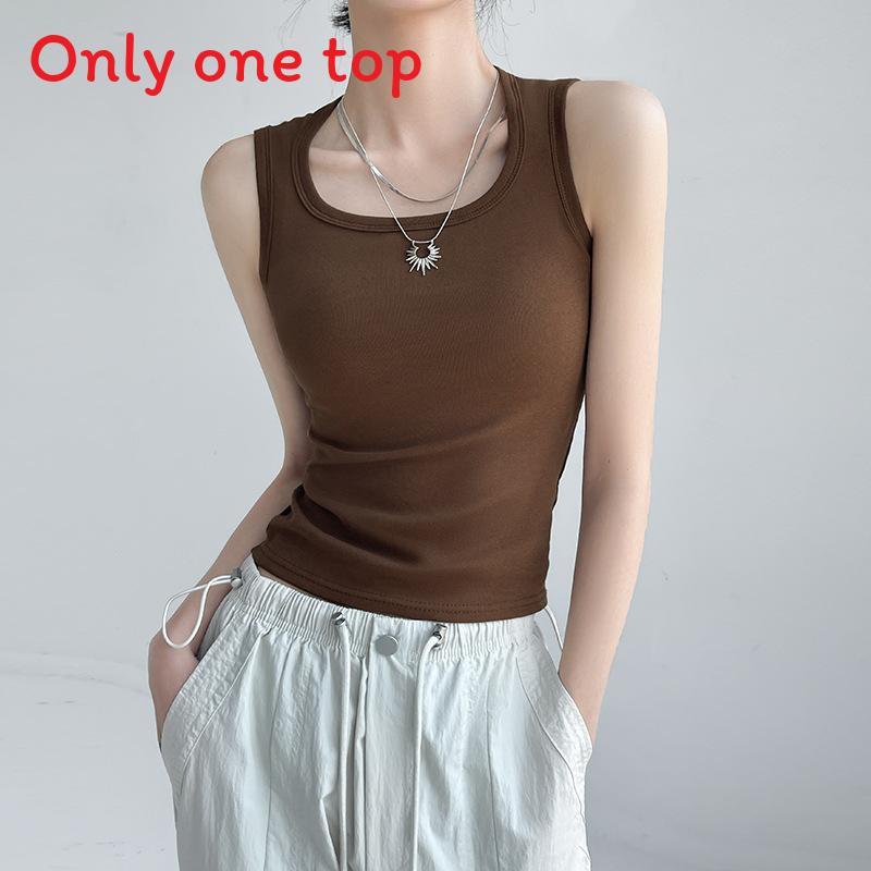 Cotton Sleeveless Tank Top With Wide Straps For Summer Yoga And Beach Wear