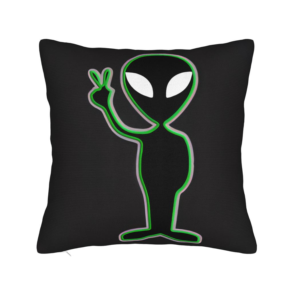 Ufo We Come In Space Alien Pillow Cover Funny Pillow Case For Living Room Bed Chair Soft Pillowcases Gift