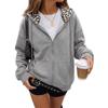 Damen-Hoodie mit halber Knopfleiste, Kordelzugkapuze und Tasche für den täglichen lässigen Look