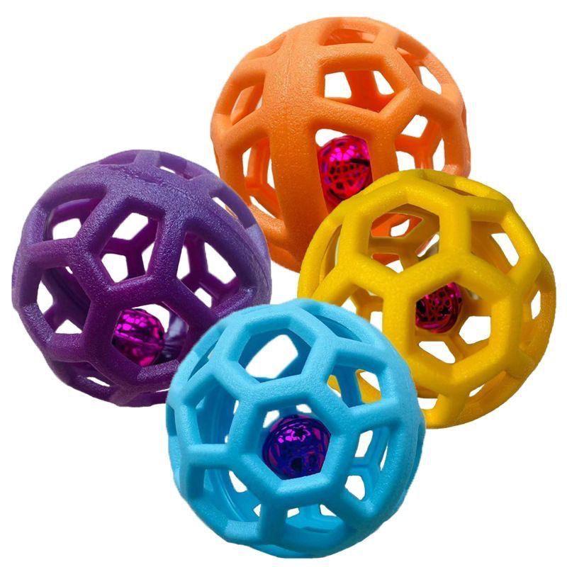 Interactive TPR Hollow Bell Ball for Pet Dog Training and Teeth Cleaning