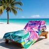 Vibrant Leaf Flower Microfiber Beach Towel 2D Flat Printed Waterproof Sandproof Travel Bath Towel For Seaside Holiday