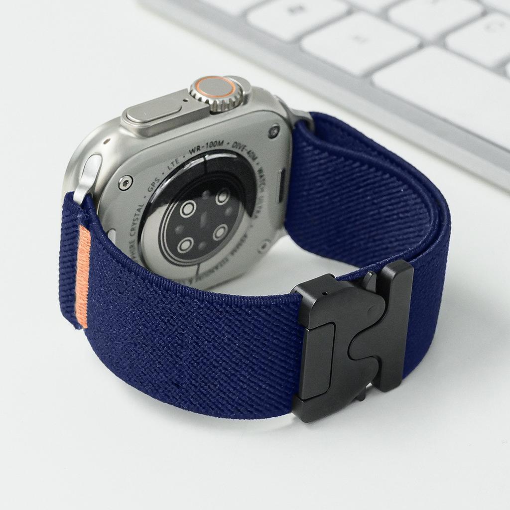 For Apple S10 Nylon Elastic Strap Apple Watch9/8/7 Ultra Parachute Buckle Wristband