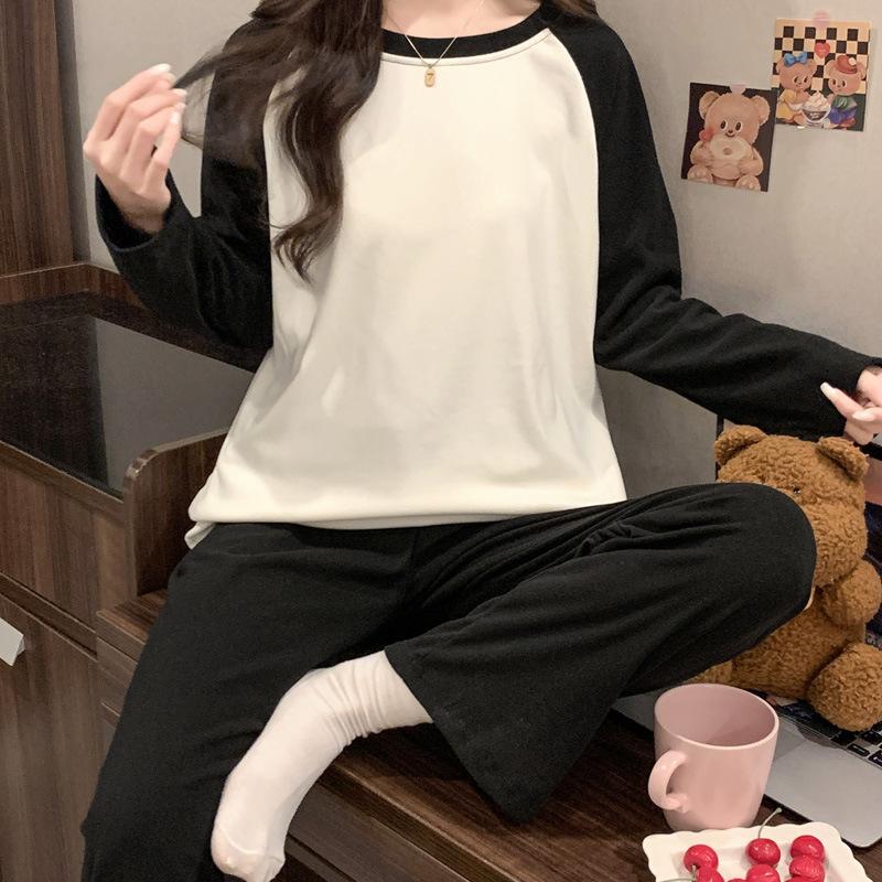 Autumn and Winter New Women's Pajamas, Long Sleeves, Girls, Students, German Velvet Fabric, Loose Casual Pajamas, Loungewear Set
