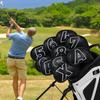 Set of 10 Golf Iron Covers, Magnetic Wedge Covers, and Club Headcovers (4-9, P, A, S, X) with Black Synthetic Leather and White Numbers on Both Sides