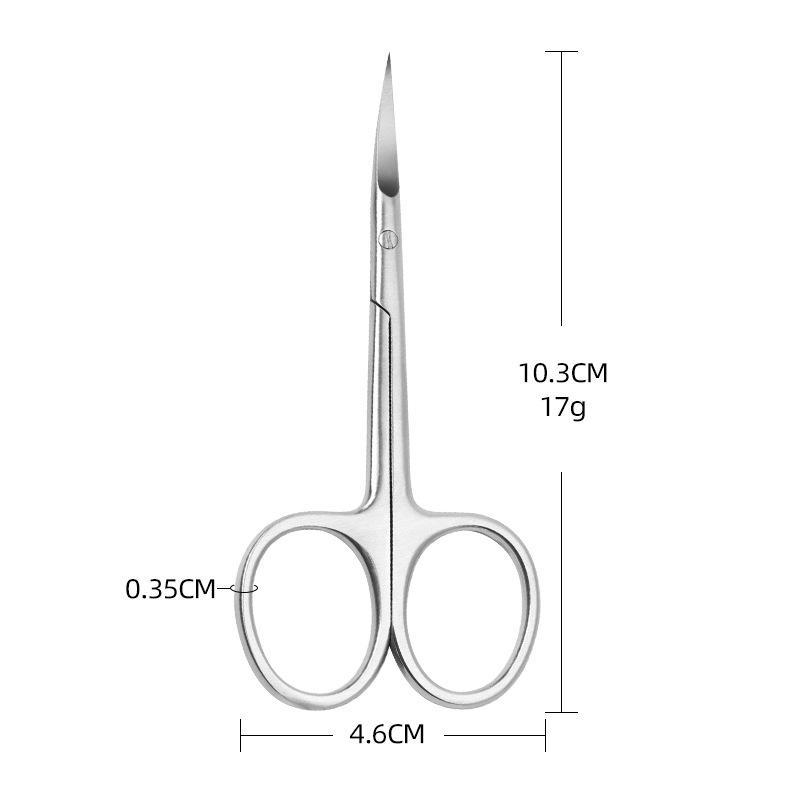 Curved Tip Cuticle Scissors for Manicure - Stainless Steel Dead Skin Remover Tool - Professional Nail Art Nipper