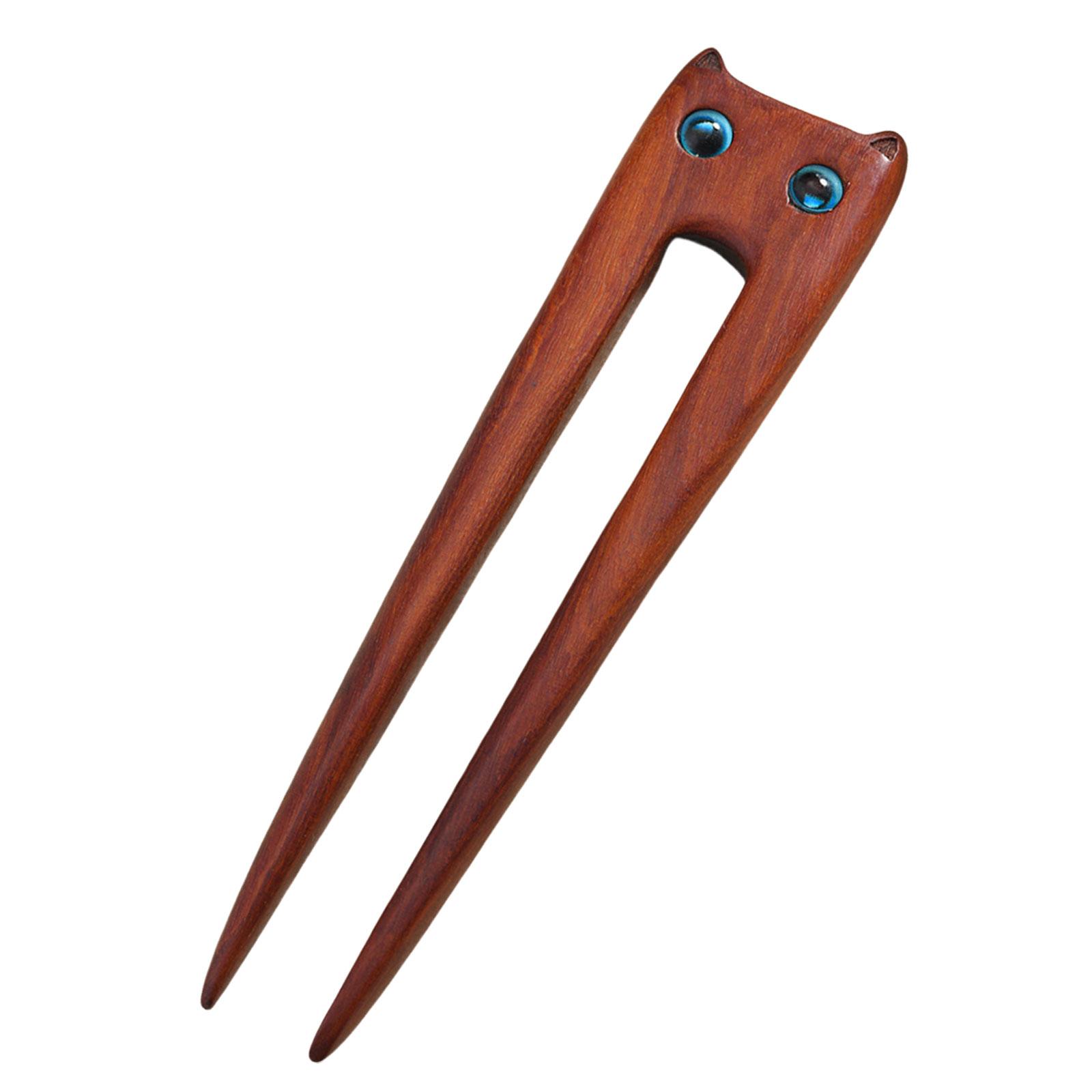 

Прекрасная заколка для волос в виде кошек, удобная деревянная текстура, украшения для волос в виде кошек, палочки для волос, подходящие для повседневной носки красный