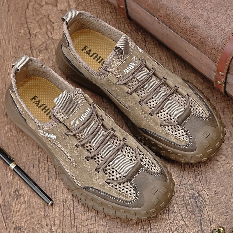 Mesh Men's 2026 Summer New Breathable Versatile Work Shoes Lightweight Soft Sole Casual Shoes Soft Sole Mountaineering Shoes
