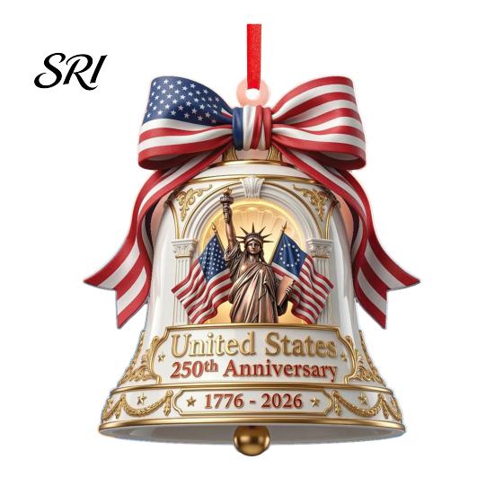 Scratch-proof Acrylic Souvenir 2D America 250th Anniversary Ornament 250 Years Patriotic Hanging Decoration 1776-2026 Commemorative Gifts for