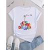 European Sizes Casual Crew Neck T-Shirt with Yarn Ball & Hand Graphic - Polyester & Spandex Blend Knit Fabric, Geometric Pattern Print