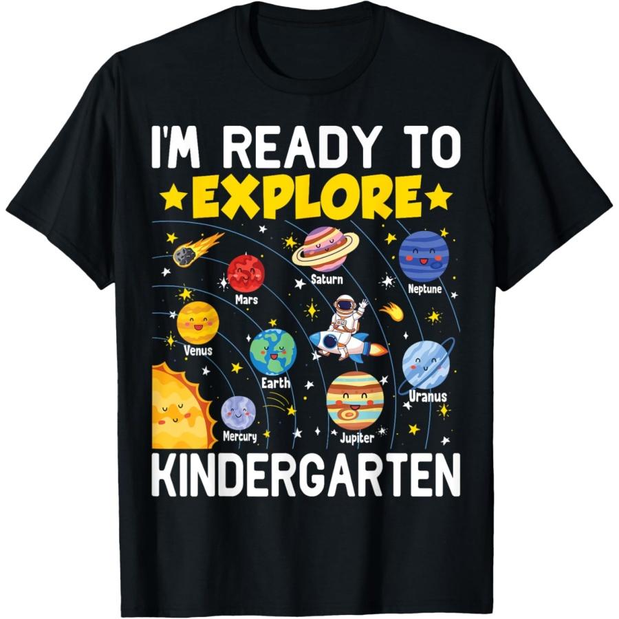 I m Ready To Explore Kindergarten Space Lover Back To School T-Shirt XXXXXL чёрный