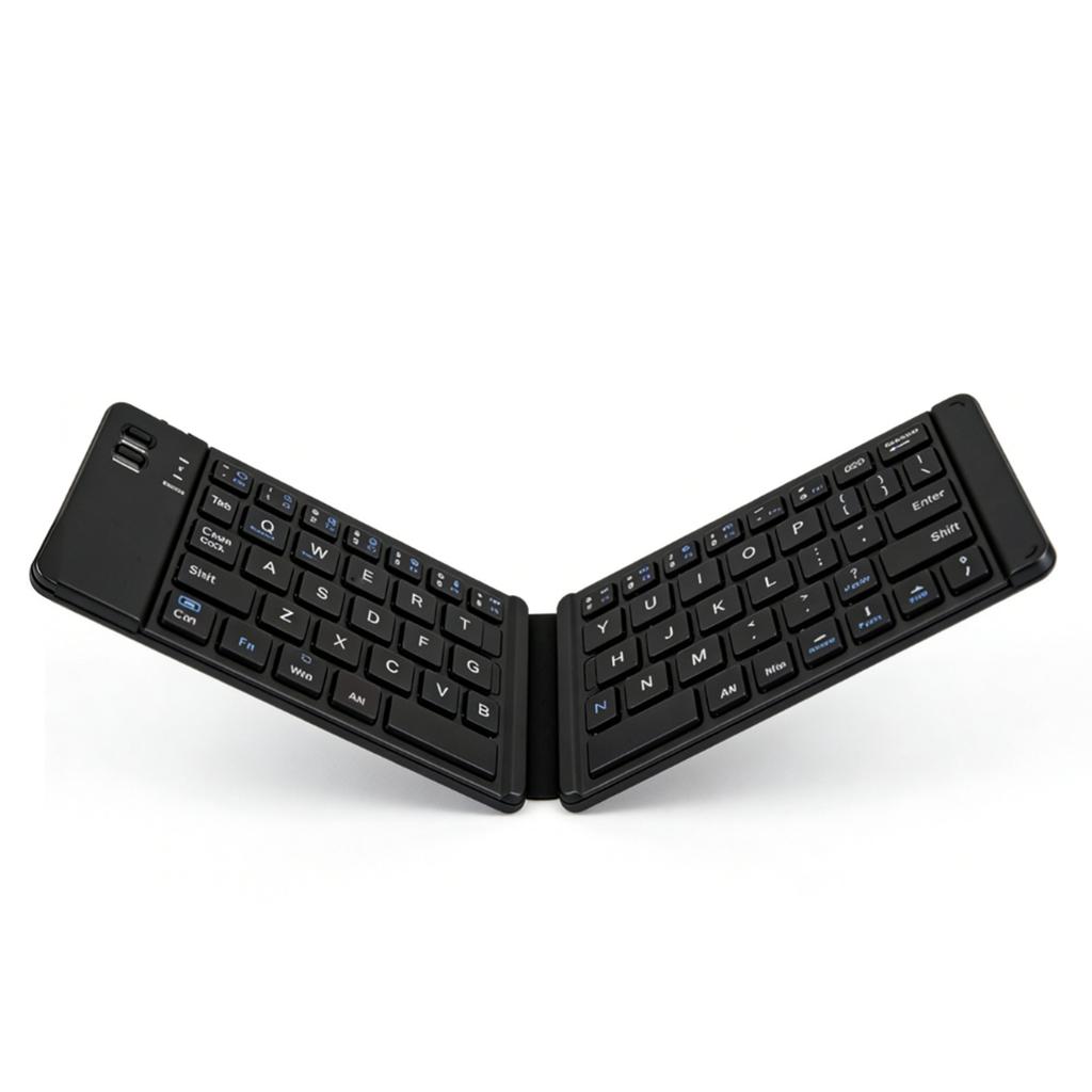 Faltbare Tastatur Leise Wiederaufladbar Kabelgebunden Drahtlos Bluetooth Dual-Modus Tragbare Faltbare Tastatur für Tablets Desktop