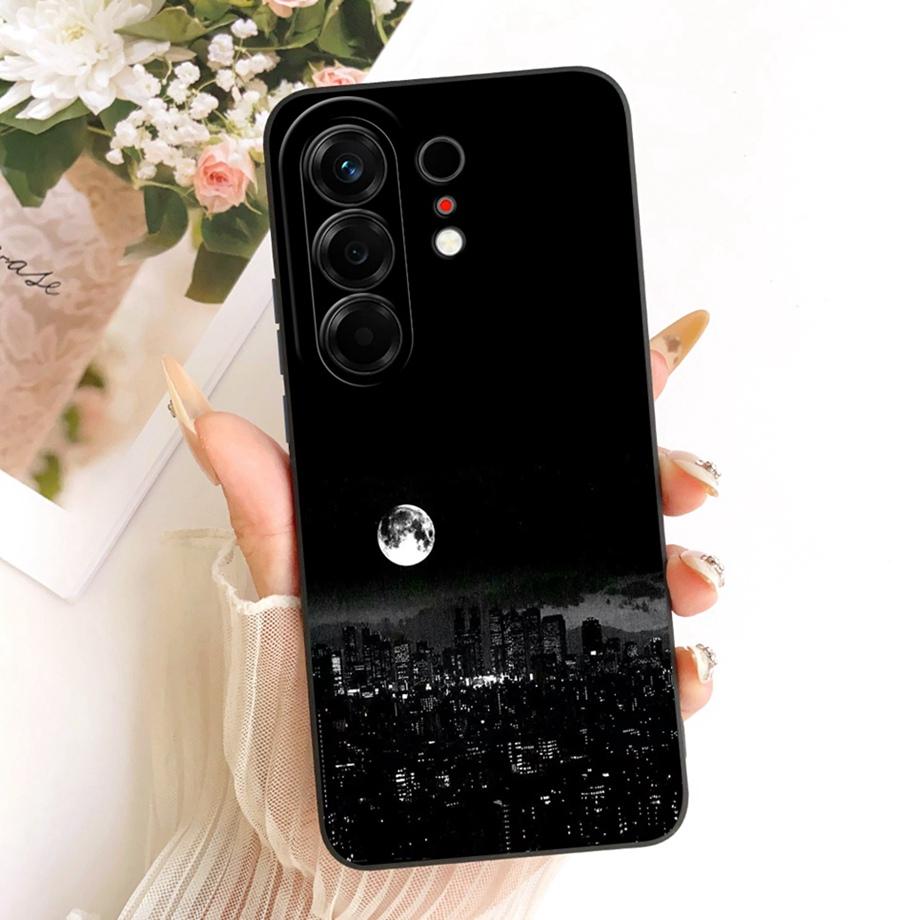 For Tecno Camon 50 4G CN5 Phone Case Floral Daisy Aesthetic Moon Nigth Bow Pattern Funda Soft Matte Silicone Back Cover Canom50