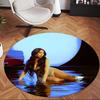 Kali Uchis (1) Round Office Rug Decorative Floor Rug for Office Bedroom Living Room and Home Space
