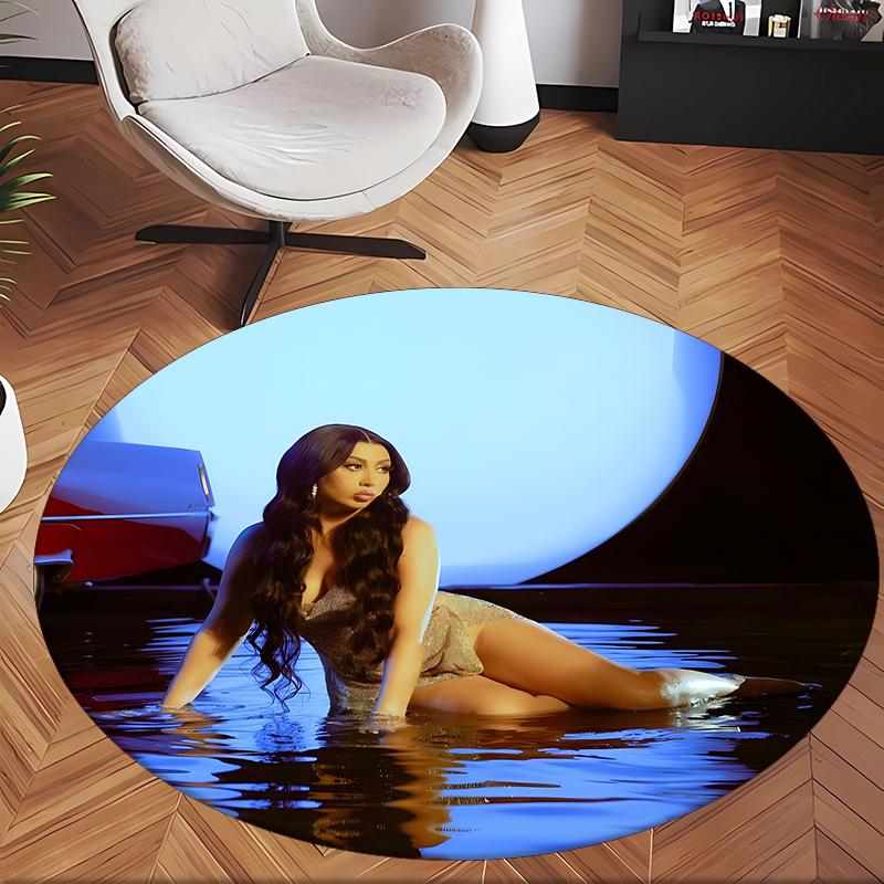 Kali Uchis (1) Round Office Rug Decorative Floor Rug for Office Bedroom Living Room and Home Space