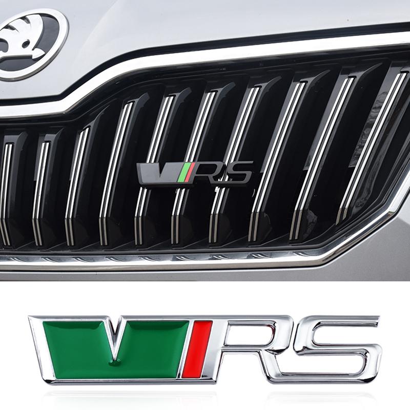 LKPP1 Car Front Grille Trunk Sticker VRS Emblem Badge Decal Accessories For Skoda Octavia Kodiaq Enyaq iV Kamiq Scala Superb Vision RS