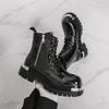Fashion Winter Men Business Chelsea Boots Black Men Thick-soled Anti-slip Laced Business Fashion Motorcycle Boots Work Boots Sizes 38-46