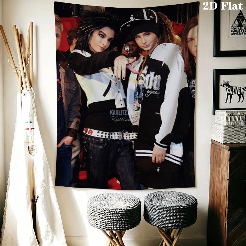 Bill Kaulitz E Tom Kaulitz Wall Tapestry Aesthetic Wall Hanging Printed Fabric Blanket Decorative Tapestries for Bedroom Living Room Home Decor