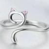 Adjustable Crochet Tension Cute Cat Ring, Beginner Knitting Crochet Hook Ring, Yarn Guide Finger Holders Thimbles Winder Tools