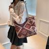Women's 2024 Large Capacity Ethnic Style Tote: Trendy Single Shoulder Commuting Bag for Students