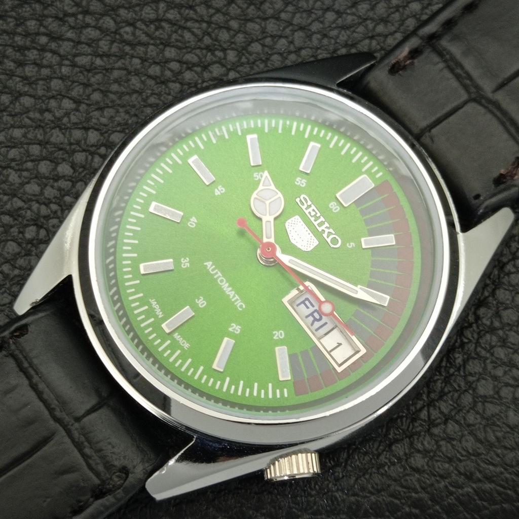 JAPAN VINTAGE REFURBISHED SEIKO 5 AUTOMATIC 6309A MENS GREEN WATCH A441105-4 Sk-a441105