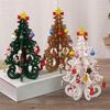 Handmade Stereo Wooden Christmas Tree White/Green/Gold Christmas Tree Children's Layout Christmas Decorations Ornaments