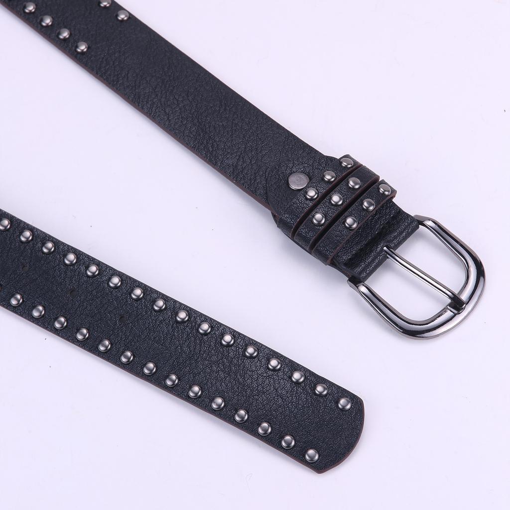 Fashion punk style needle buckle willow nail belt women's high-end jeans skirt versatile decorative belt solid buckle belt