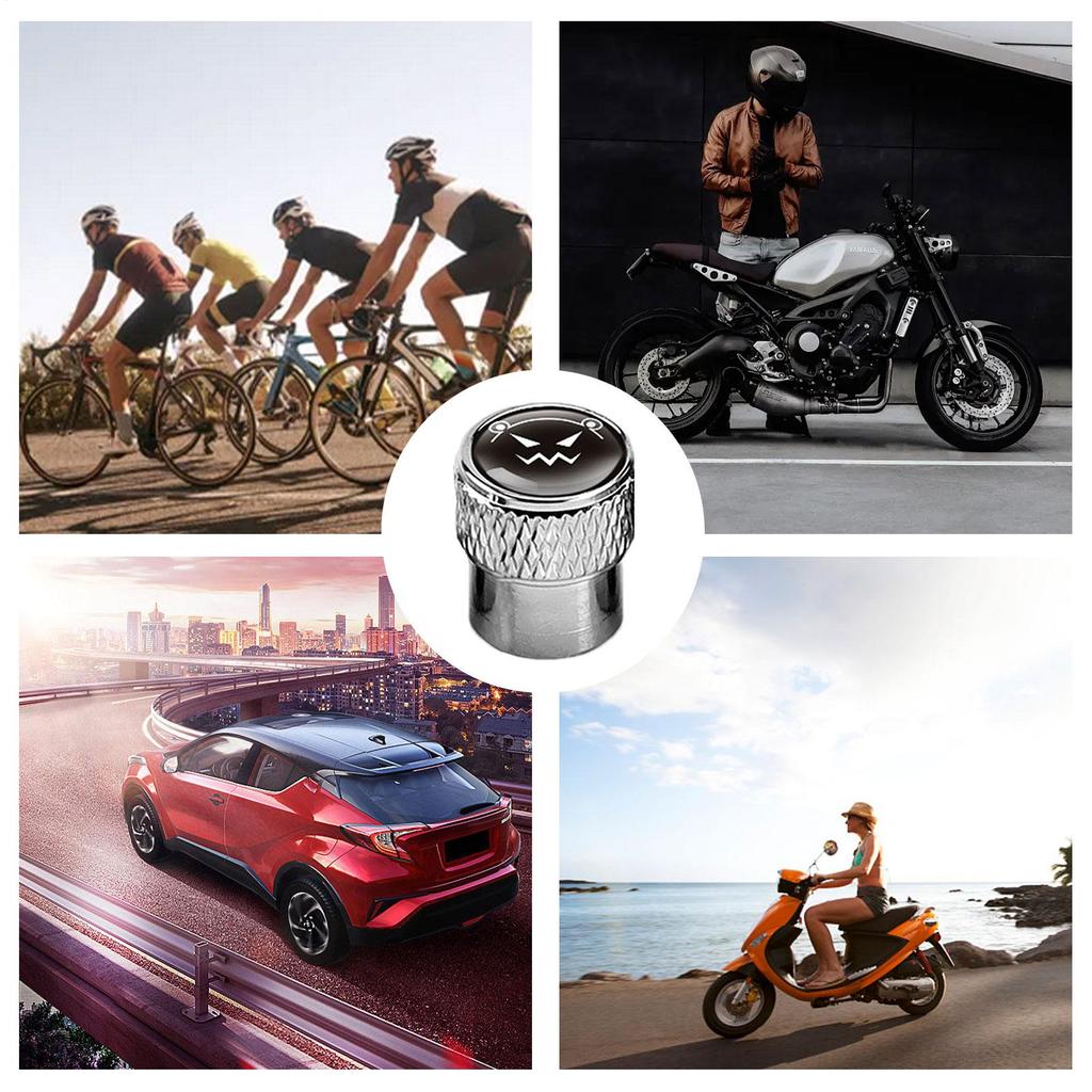 Tire Valve Caps 4 Pieces Aluminum Alloy Protection Car Tire Caps Valve Stem Covers For Outdoor Road Cycling Riding Automotive