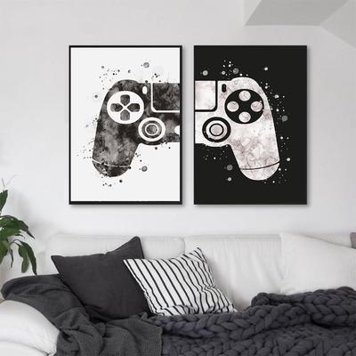 Gamepad-Illustration, Spiel, Aquarell, Jungen-Spiel, Poster, Druck, Wandkunst, Bild, Joystick, Leinwandgemälde für Kinderzimmer, Heimdekoration