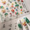 Chinese Red-crowned Crane Nail Stickers Xiangyun Phoenix 5D Self-adhesive Nail Art Stickers Chic Nail Art Decal Accessorie