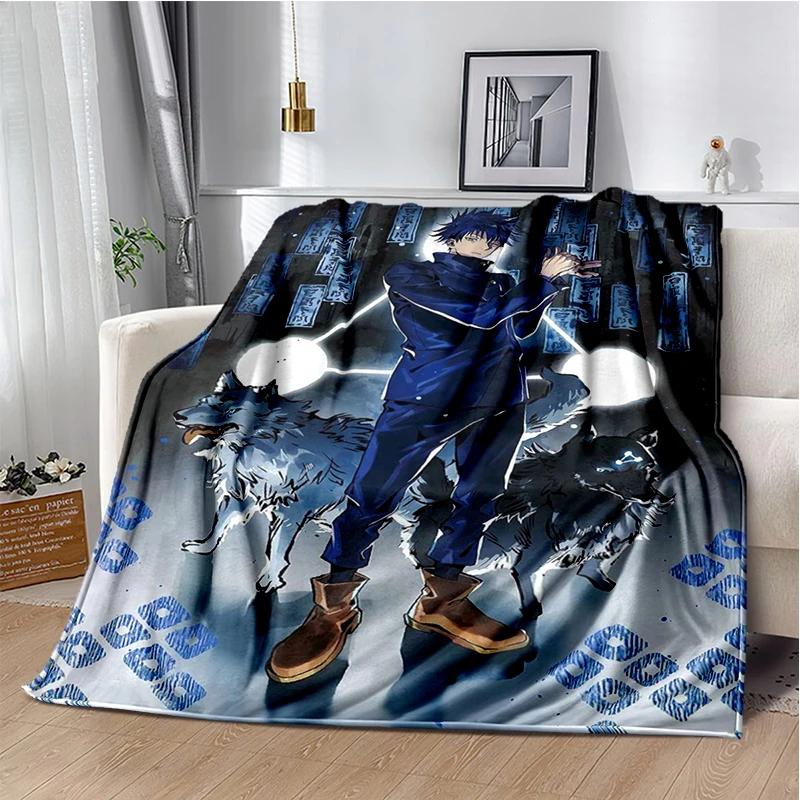 Cartoon Anime Jujutsu Kaisen Throws Blanket Kid Super Soft Blankt for Travel Couch Sofa Picnic Bed Flannel Blanket Birthday Gift