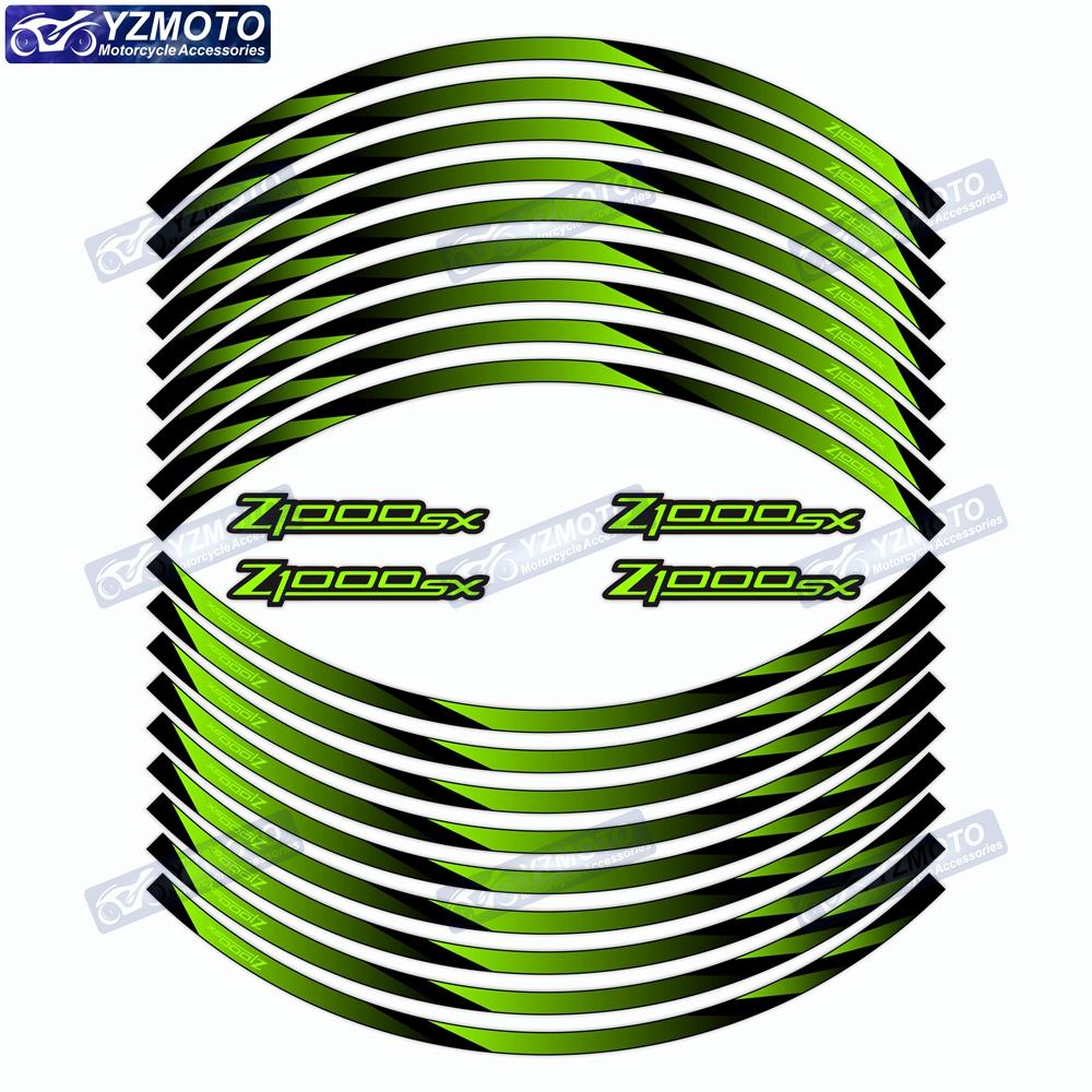 For Kawasaki Z1000SX Motorcycle Front And Rear 17 Inch Wheel Hub Sticker Waterproof Reflective Decorative Decal Rim Stickers