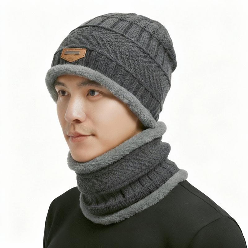 Winter Warm Knitted Hats Scarf Set Warm Beanies Wool Knit Caps Men Women Outdoor Cycling Ski Cold Protection Neck Mask Hat