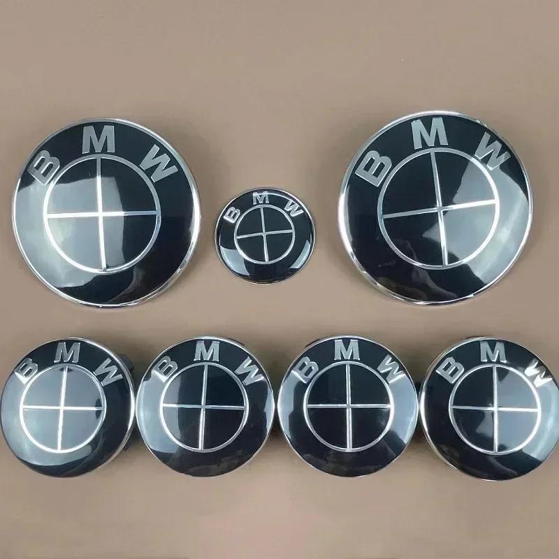 

New 7Pcs Front Hood Emblem For BMW 50th Anniversary Logo 82mm+Rear Badge 74mm+Wheel Hub Cap 68mm+Steering Wheel Sticker 45m 82MM 74MM 45MM 56MM