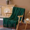 Chritmas Green Blankets Large Knitted Tassel Throw for Bed Chair Sofa Couch Cover All-Season Blanket Home Decor Soft Comfortable