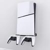 Wall Mounted Console Stand for PS5 Slim Series Holder with 2 Controller Mounts,Solid Metal Stand Kit,Easy Installation