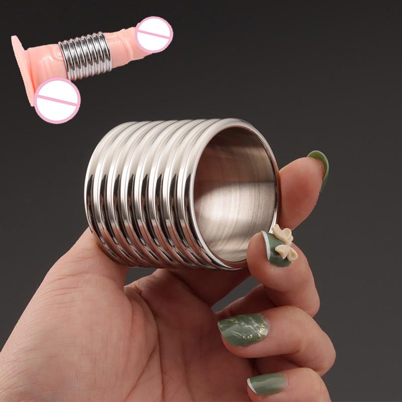 Metal Cock Ring Penis Bondage Lock Ball Scrotum Stretcher Delayed Ejaculation Time Extend Testicles Sex Toys for Men Gay 18