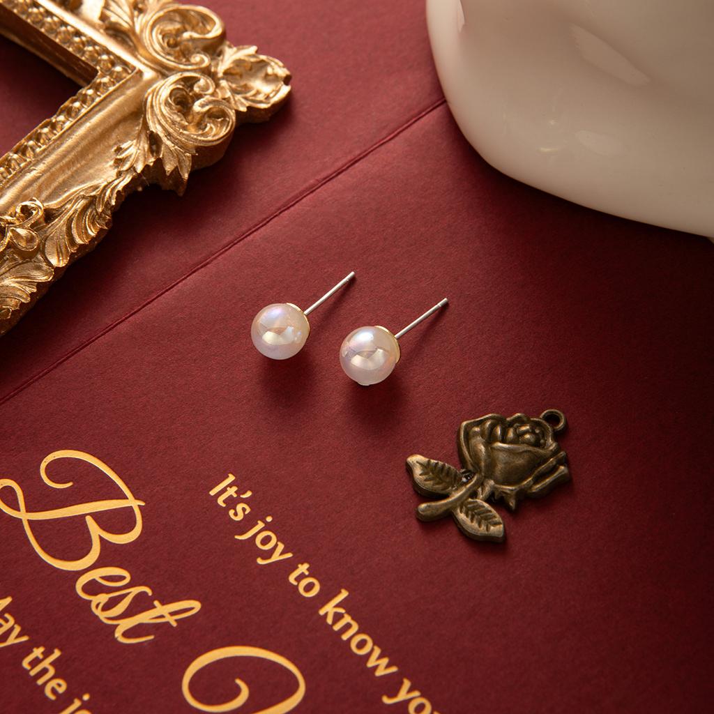 Kolczyki Wtykane Premium Sense Simple Light Luxury do Dziurek w Uszach Kolor Syrenki Ji Duże Kolczyki z Perłami Zimny Wiatr Francuskie Kolczyki