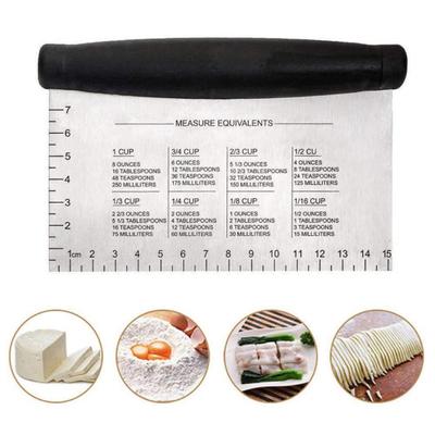 1/2Pcs Stainless Steel Pastry Cutter with Non-Slip Handle Ergonomic Design Engraved Measurements Scraper