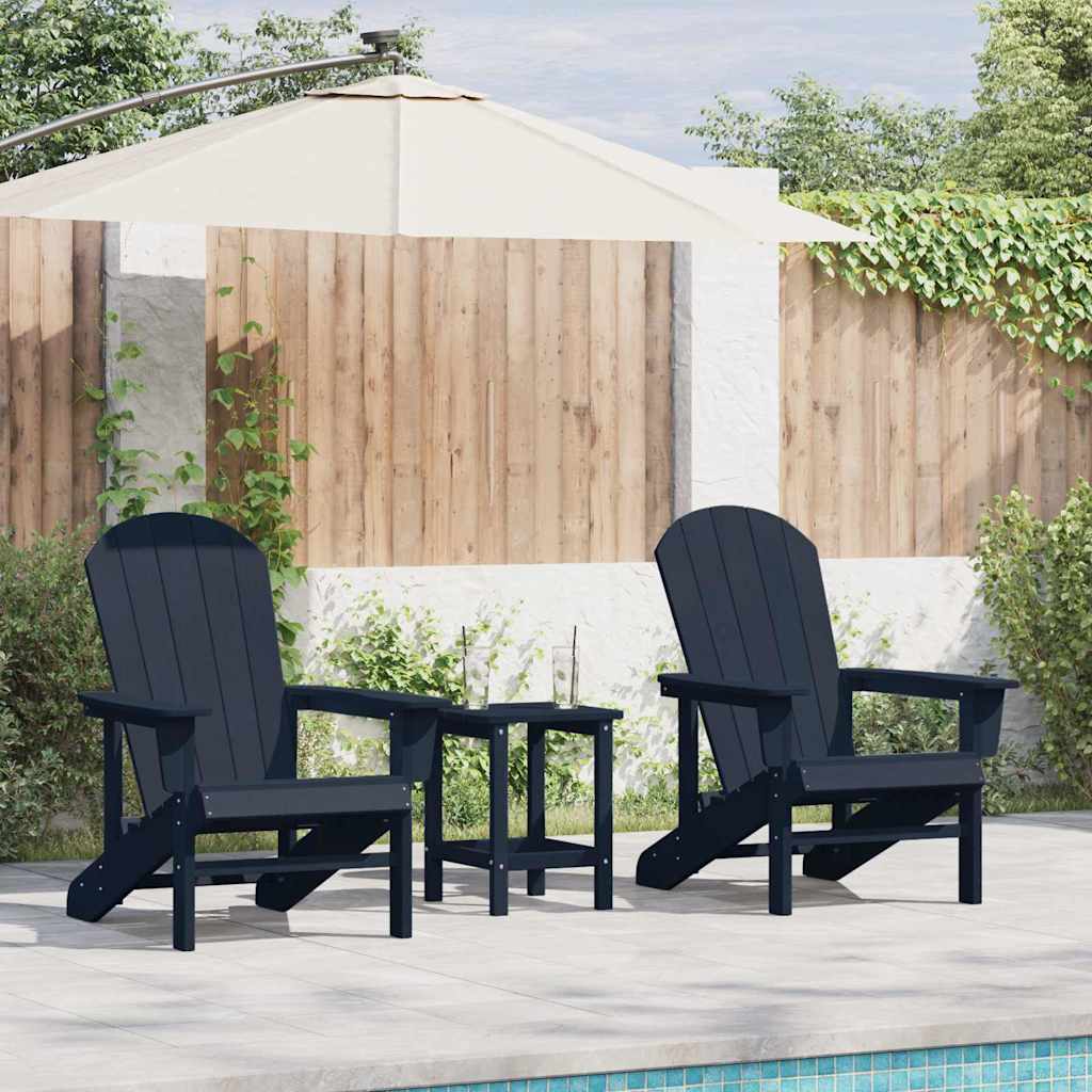 Garden Chair 2 pcs Navy Blue 82 x 74 x 92 cm Polyethylene