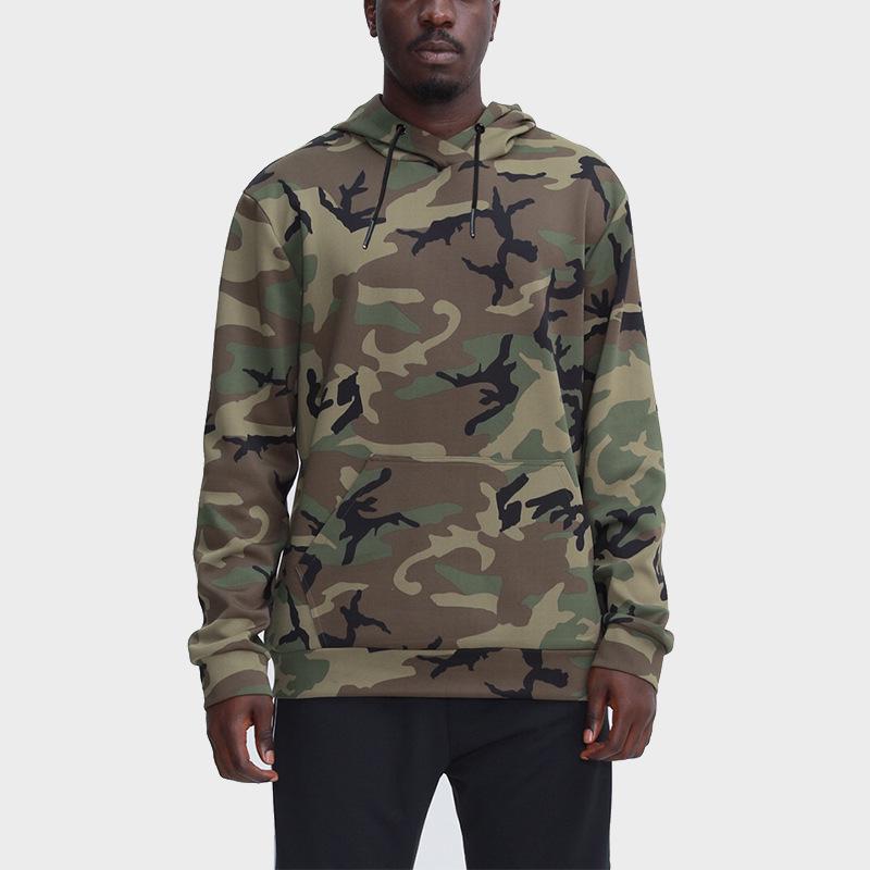 

Чоловіча спортивна худі оверсайз з камуфляжем для осінньо-зимового бігу та тренувань XXL камуфляжний