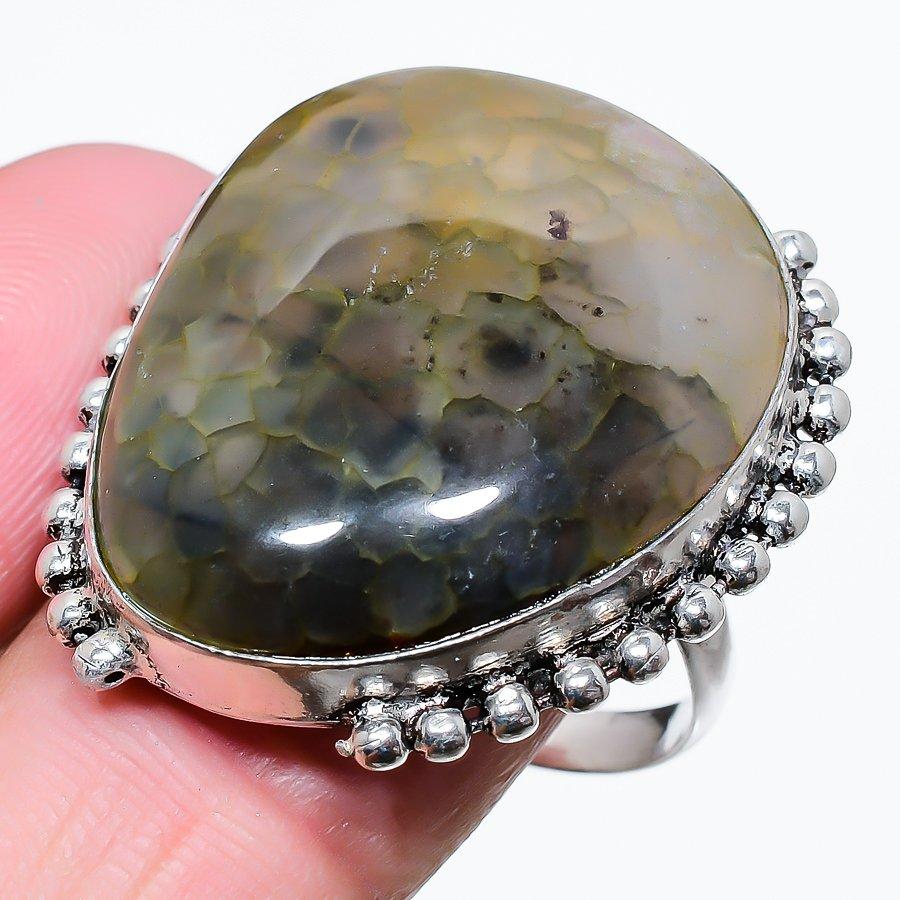 

Natural Solar Quartz Gemstone Handmade 925 Sterling Silver Ring Size 12 i0R50